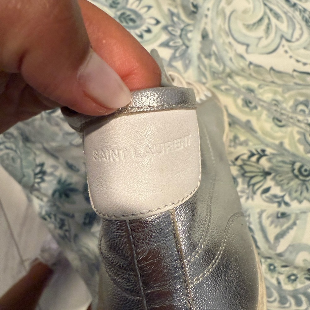 Saint Laurent Silver Sneakers High Top - Picture 5 of 10